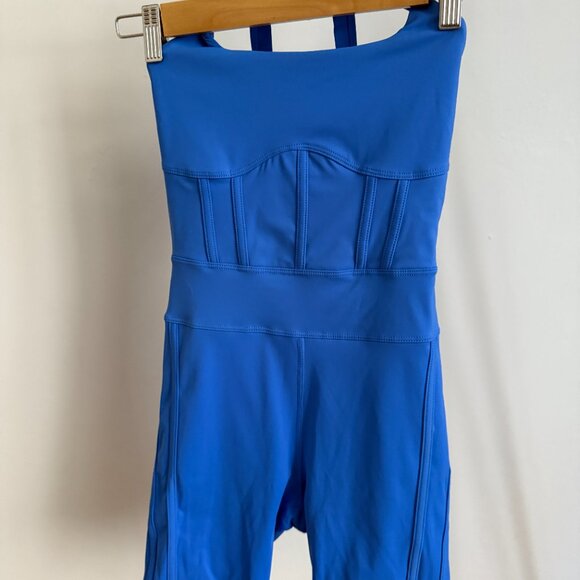 ATHLESIURE SHORTS JUMPSUIT/ROMPER DESIGNER INSPIRED XS/S ROYAL BLUE - Picture 2 of 5